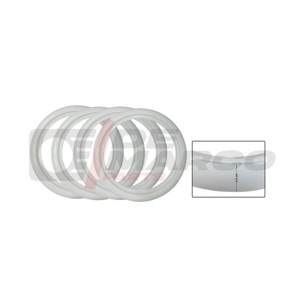 Set of 4 White Wall Tire Bands (4.5cm) for 15'' Tires