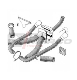 Round gasket for heating pipe on the wheel arch for Citroën 2CV, Dyane and Mehari