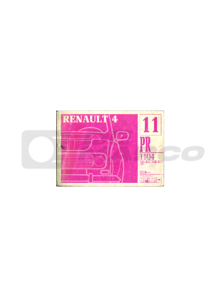 Catalogue de Pièces Détachées Original Renault PDF R4 845cc, 956cc, 1108cc, R4 F4 et R4 F6