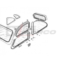 Guarnizione orizzontale parafreddo finestrino porta anteriore Citroën 2CV