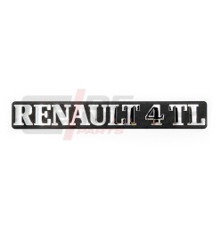 Inscription chromée RENAULT 4 TL avec base en plastique noir