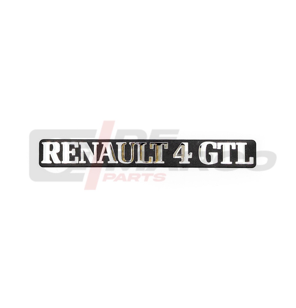 Chrome RENAULT 4 GTL inscription with black plastic base