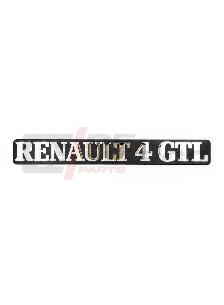 Chrome RENAULT 4 GTL inscription with black plastic base