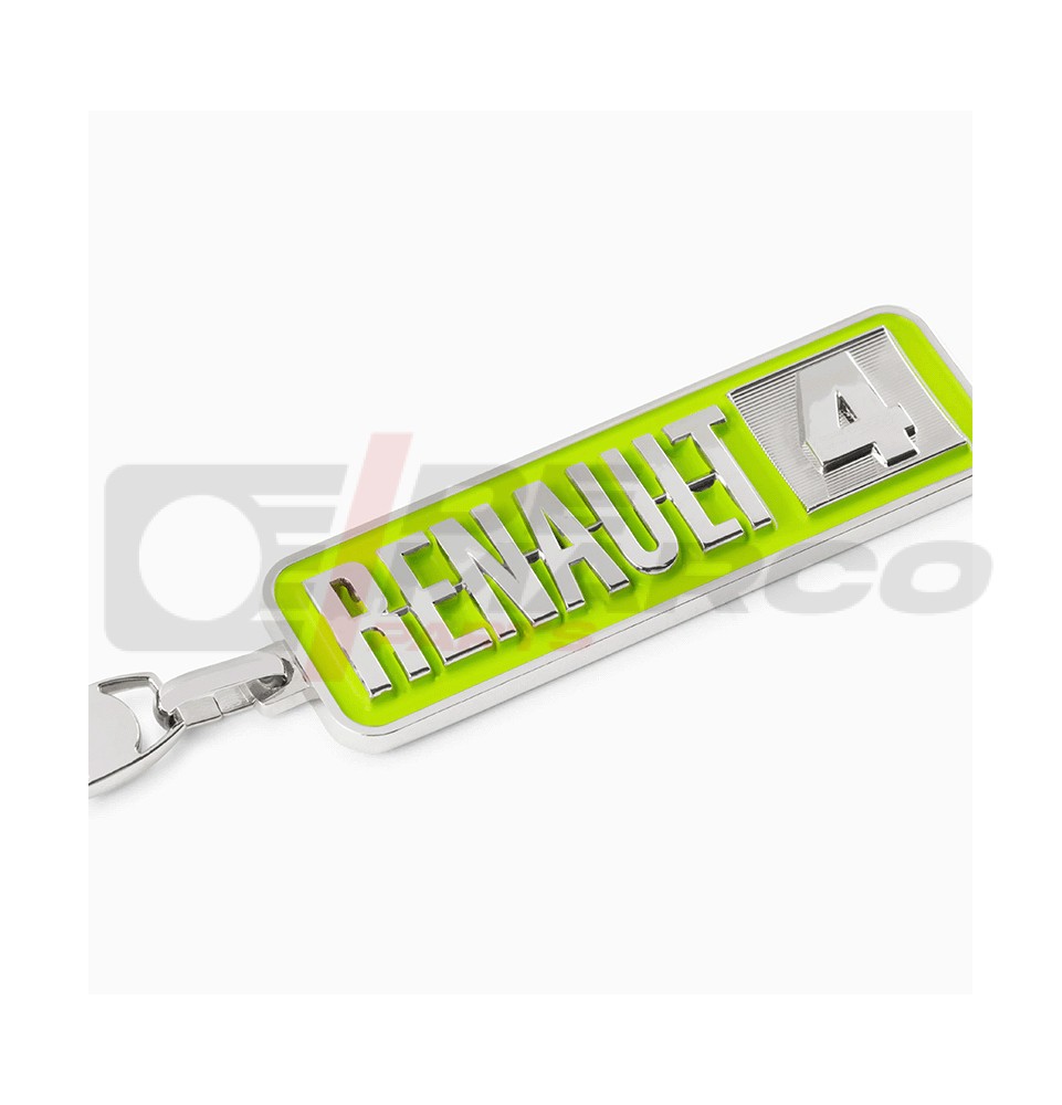 Renault 4L Green Metal Keychain