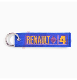 Renault 4L blue cotton key ring, fabric