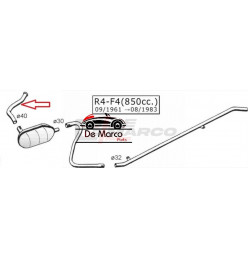 Tubo scarico marmitta Renault 4, R4 F4 782-845cc